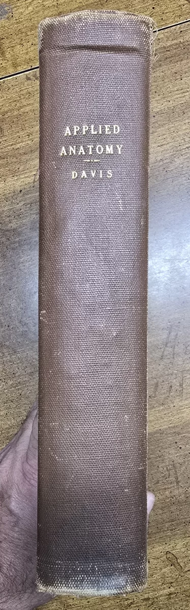 Spine of antique Davis anatomy textbook, second edition