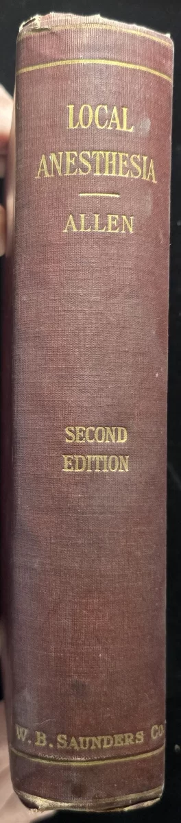 Spine of 1920 medical textbook on anesthesia