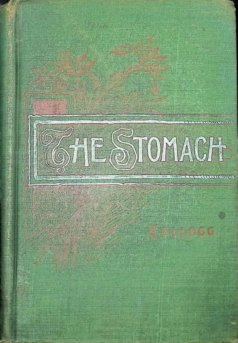 Green cloth cover of The Stomach (J. H. Kellogg, 1896)