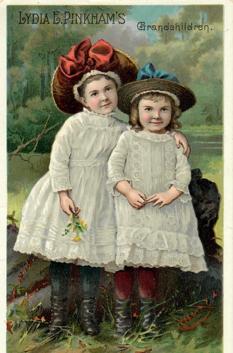 Lydia E. Pinkham’s Grandchildren trade card, late 19th century chromolithograph.