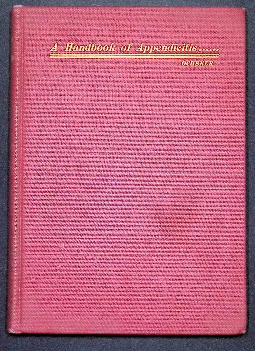 Cover of A Handbook of Appendicitis (1903) by A. J. Ochsner