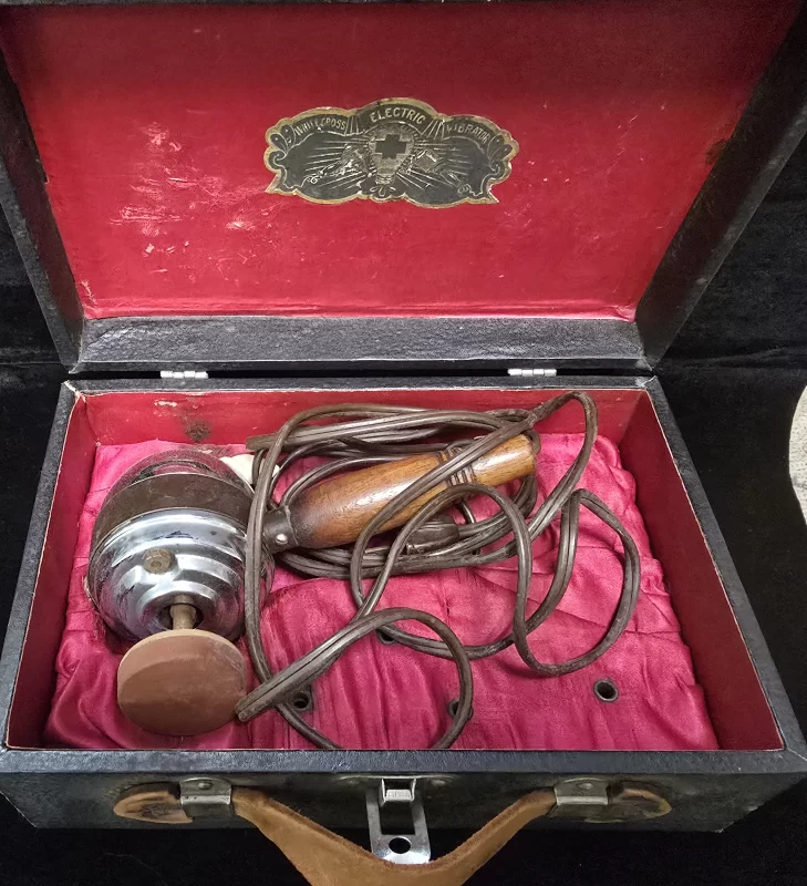 White Cross Electric Vibrator by Knapp-Monarch Co. St. Louis with original carrying case, circa 1920s