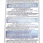Full-page Rio Chemical Company advertisement for Celerina, Aletris Cordial, Acid Mannate, and Pinus Canadensis in an 1886 medical journal.